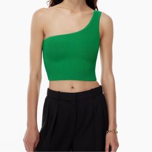Aritzia Babaton sculpt knit one shoulder cropped tank